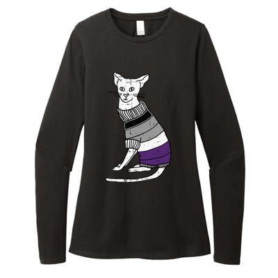 Asexual Cat Lgbtq Pride Cute Kitten Kitty Proud Ally Ace Gift Womens CVC Long Sleeve Shirt