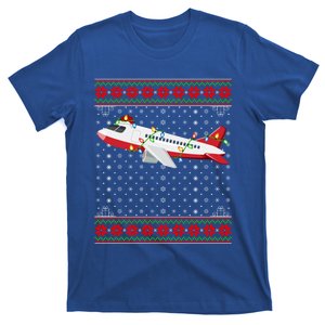 Airplane Christmas Lights Ugly Sweater Santa Airplane Xmas Cute Gift T-Shirt