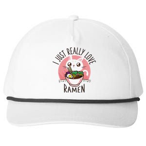 Anime Cat Love Ramen Japanese Noodles Kawaii Snapback Five-Panel Rope Hat