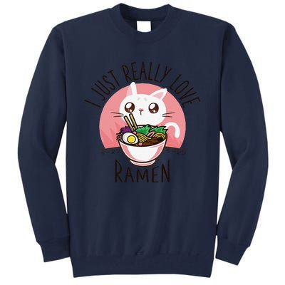 Anime Cat Love Ramen Japanese Noodles Kawaii Tall Sweatshirt