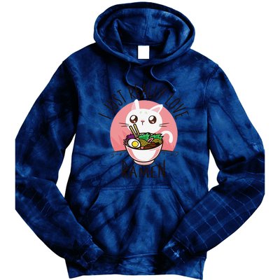 Anime Cat Love Ramen Japanese Noodles Kawaii Tie Dye Hoodie