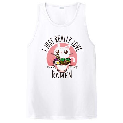 Anime Cat Love Ramen Japanese Noodles Kawaii PosiCharge Competitor Tank