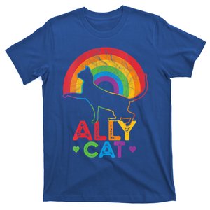 Ally Cat Lgbt Pride Ally Cat With Rainbow Gift T-Shirt