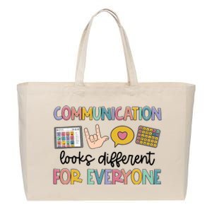 Autism Communication Looks Different For Everyone Cotton Canvas Jumbo Tote