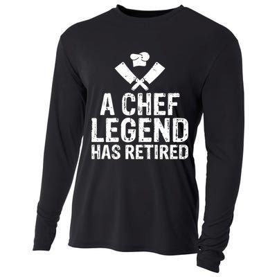 A Chef Legend Has Retired Kitchen Culinary Cook Gift Cooling Performance Long Sleeve Crew