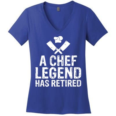 A Chef Legend Has Retired Kitchen Culinary Cook Gift Women's V-Neck T-Shirt