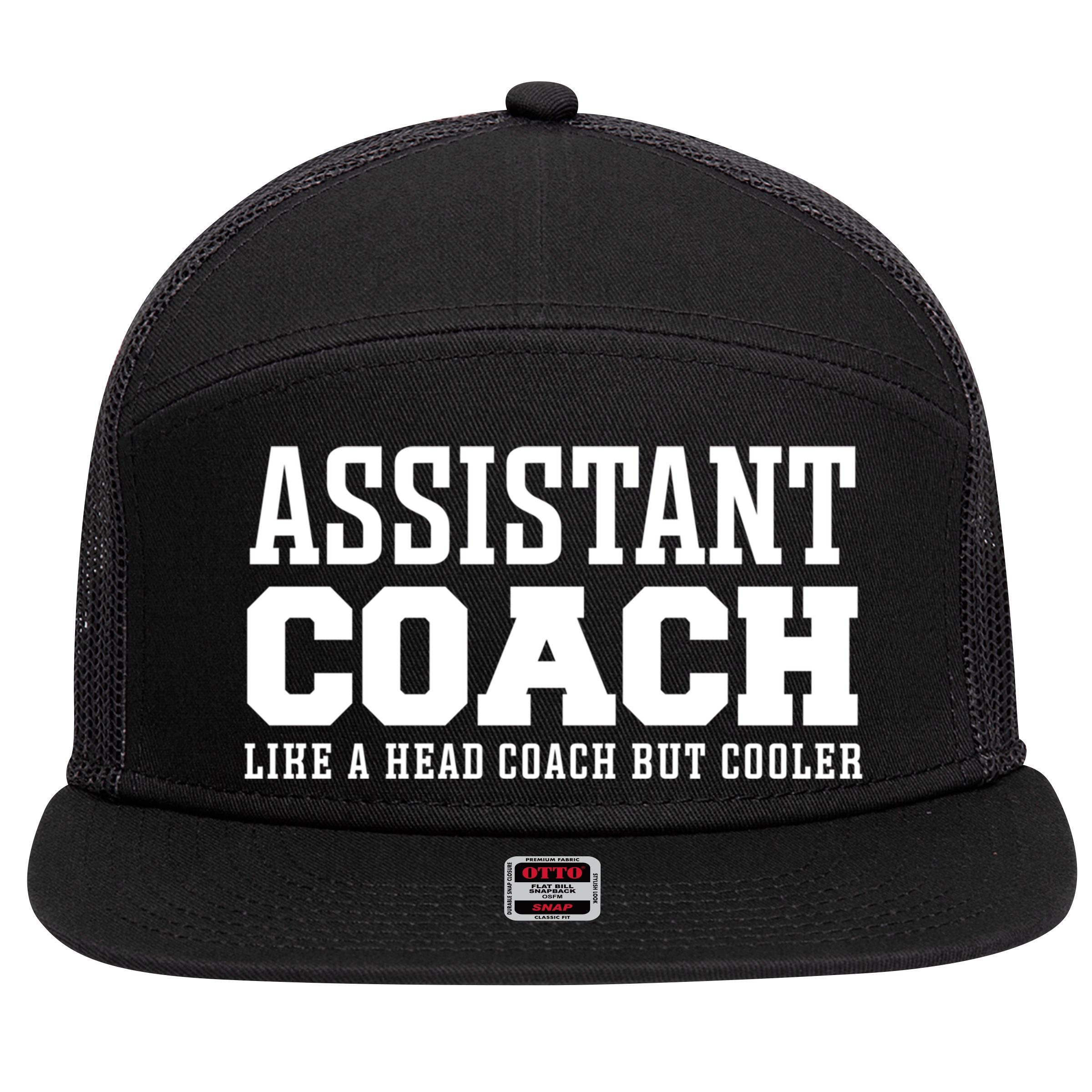 Assistant Coach Like A Head Coach But Cooler Cool Gift 7 Panel Mesh Trucker Snapback Hat