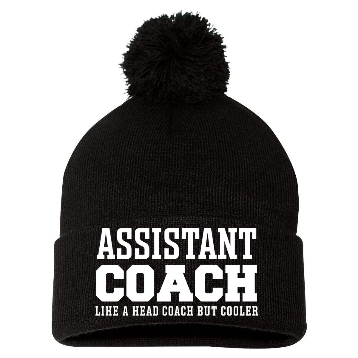 Assistant Coach Like A Head Coach But Cooler Cool Gift Pom Pom 12in Knit Beanie