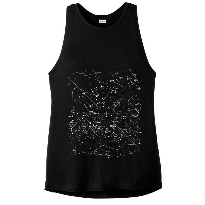 Astronomy Constellations Map, Stars Galaxy Celestial Ladies PosiCharge Tri-Blend Wicking Tank