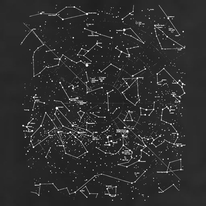 Astronomy Constellations Map, Stars Galaxy Celestial 7 Panel Mesh Trucker Snapback Hat
