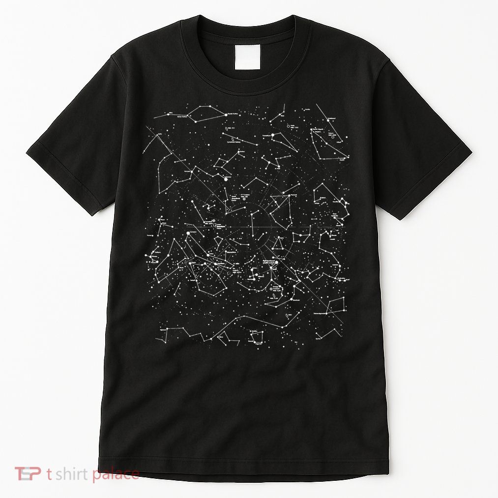 Astronomy Constellations Map, Stars Galaxy Celestial Tall T-Shirt