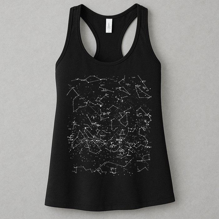 Astronomy Constellations Map, Stars Galaxy Celestial Womens Tank Top