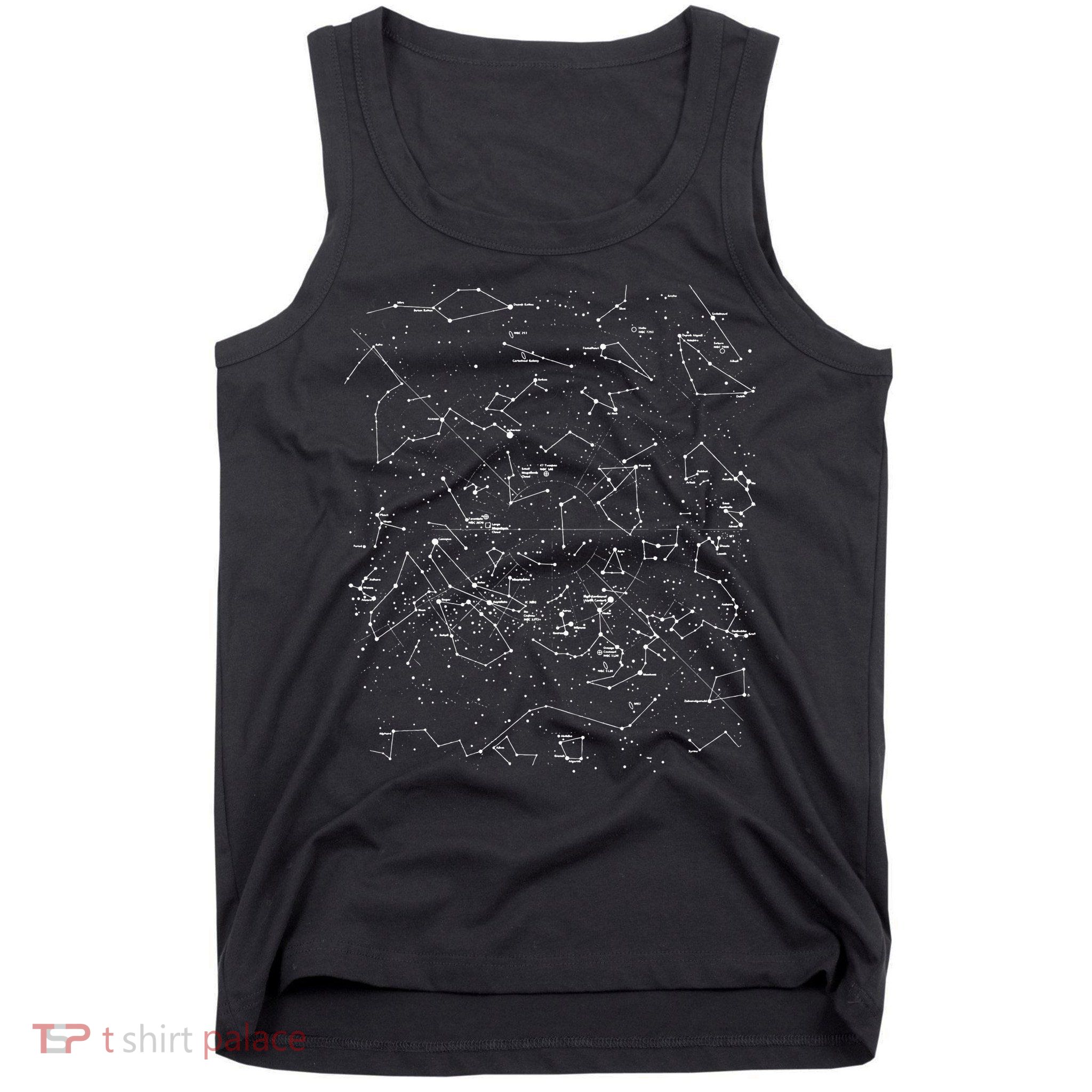 Astronomy Constellations Map, Stars Galaxy Celestial Tank Top