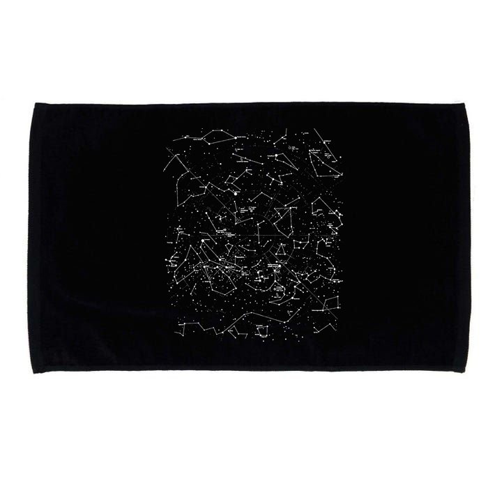 Astronomy Constellations Map, Stars Galaxy Celestial Microfiber Hand Towel