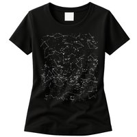 Astronomy Constellations Map, Stars Galaxy Celestial Womens T-Shirt