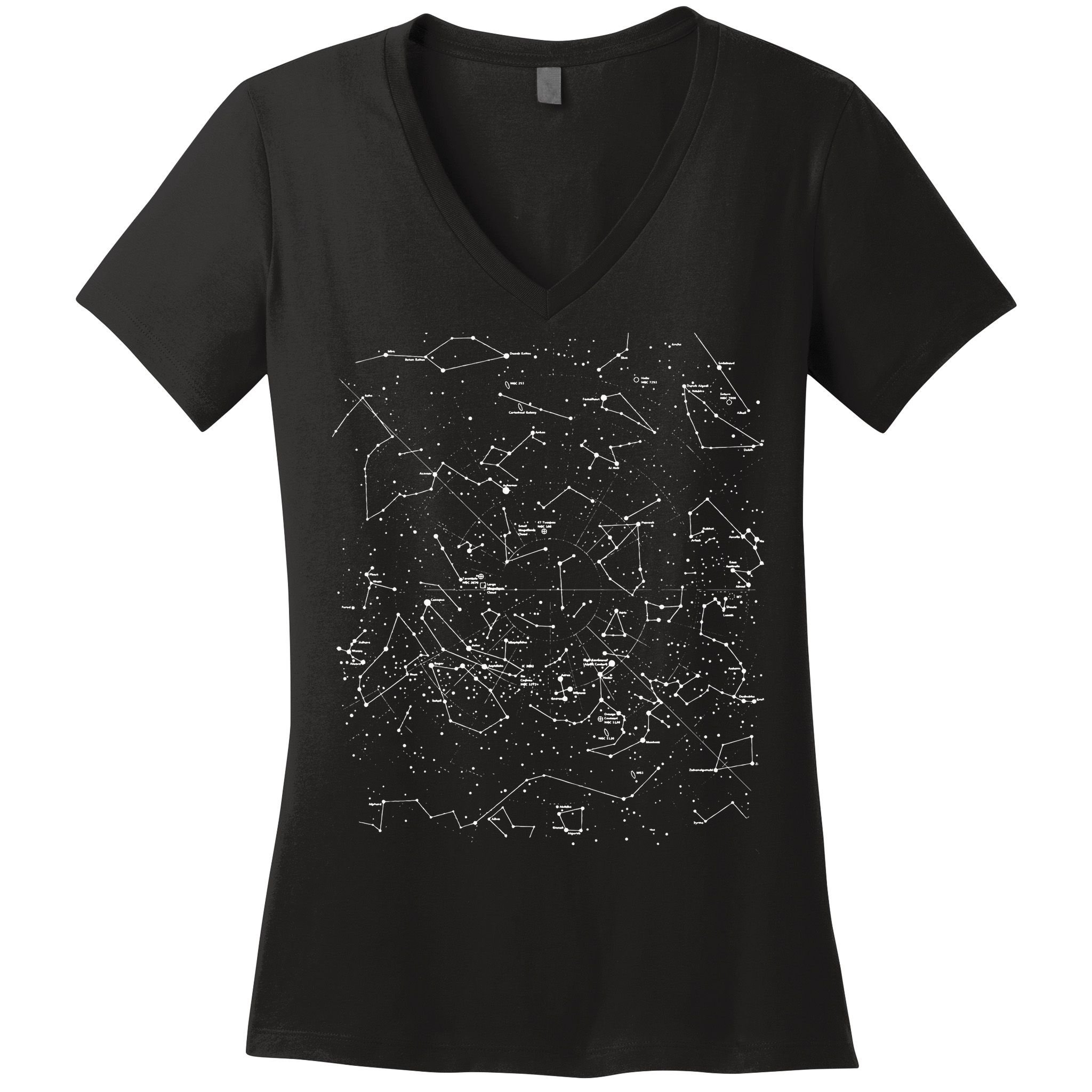 Astronomy Constellations Map, Stars Galaxy Celestial Women's V-Neck T-Shirt