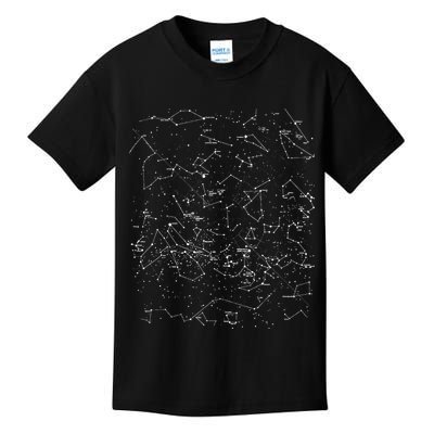 Astronomy Constellations Map, Stars Galaxy Celestial Kids T-Shirt