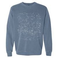 Astronomy Constellations Map, Stars Galaxy Celestial Garment-Dyed Sweatshirt