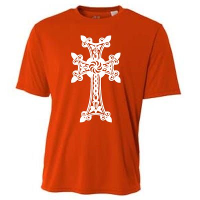 Arian Cross Meaningful Gift Aria Khachkar Meaningful Gift Cross Stone Symbol Mea Cooling Performance Crew T-Shirt