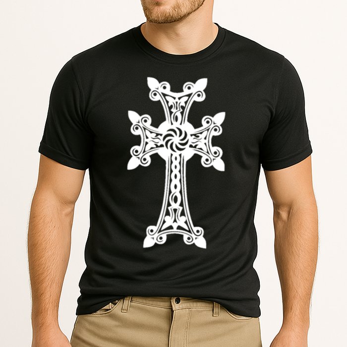 Arian Cross Meaningful Gift Aria Khachkar Meaningful Gift Cross Stone Symbol Mea Cooling Performance Crew T-Shirt