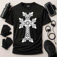 Arian Cross Meaningful Gift Aria Khachkar Meaningful Gift Cross Stone Symbol Mea Cooling Performance Crew T-Shirt