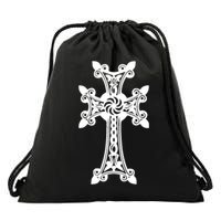 Arian Cross Meaningful Gift Aria Khachkar Meaningful Gift Cross Stone Symbol Mea Drawstring Bag
