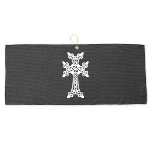 Arian Cross Meaningful Gift Aria Khachkar Meaningful Gift Cross Stone Symbol Mea Large Microfiber Waffle Golf Towel