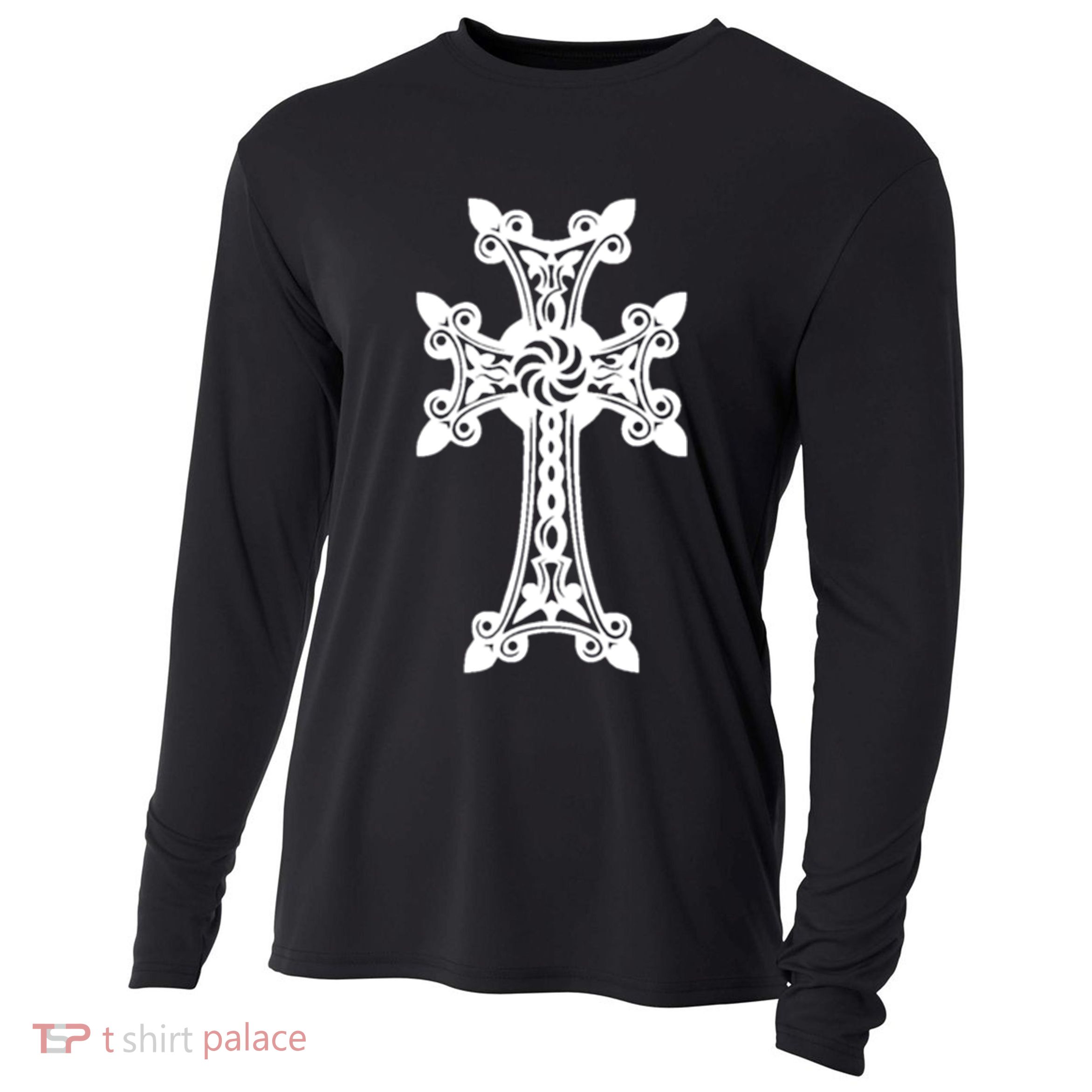 Arian Cross Meaningful Gift Aria Khachkar Meaningful Gift Cross Stone Symbol Mea Cooling Performance Long Sleeve Crew