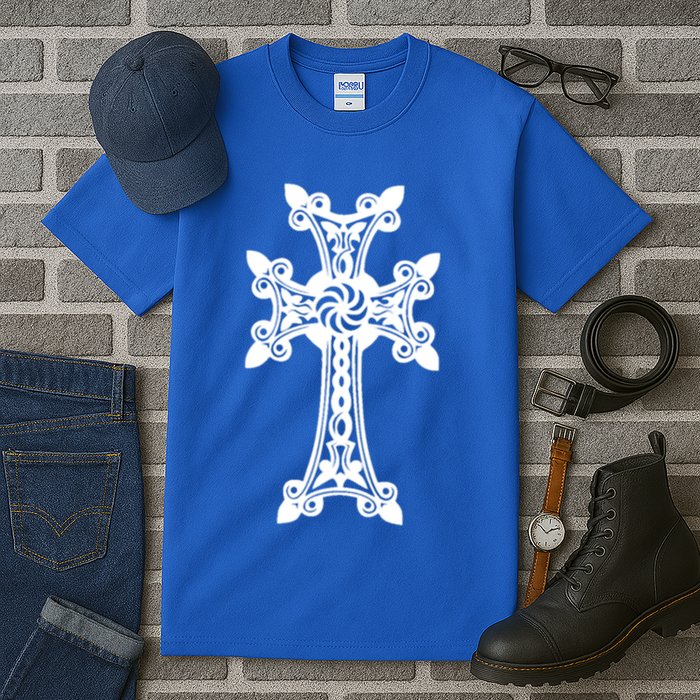 Arian Cross Meaningful Gift Aria Khachkar Meaningful Gift Cross Stone Symbol Mea Tall T-Shirt
