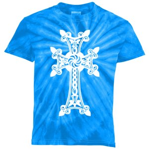 Arian Cross Meaningful Gift Aria Khachkar Meaningful Gift Cross Stone Symbol Mea Kids Tie-Dye T-Shirt