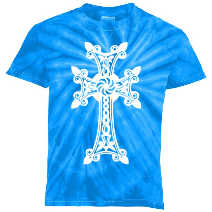 Arian Cross Meaningful Gift Aria Khachkar Meaningful Gift Cross Stone Symbol Mea Kids Tie-Dye T-Shirt