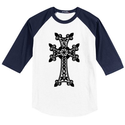 Arian Cross Meaningful Gift Aria Khachkar Meaningful Gift Cross Stone Symbol Mea Baseball Sleeve Shirt