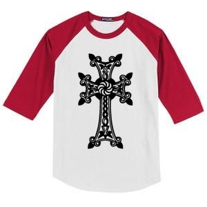 Arian Cross Meaningful Gift Aria Khachkar Meaningful Gift Cross Stone Symbol Mea Kids Colorblock Raglan Jersey