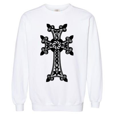 Arian Cross Meaningful Gift Aria Khachkar Meaningful Gift Cross Stone Symbol Mea Garment-Dyed Sweatshirt