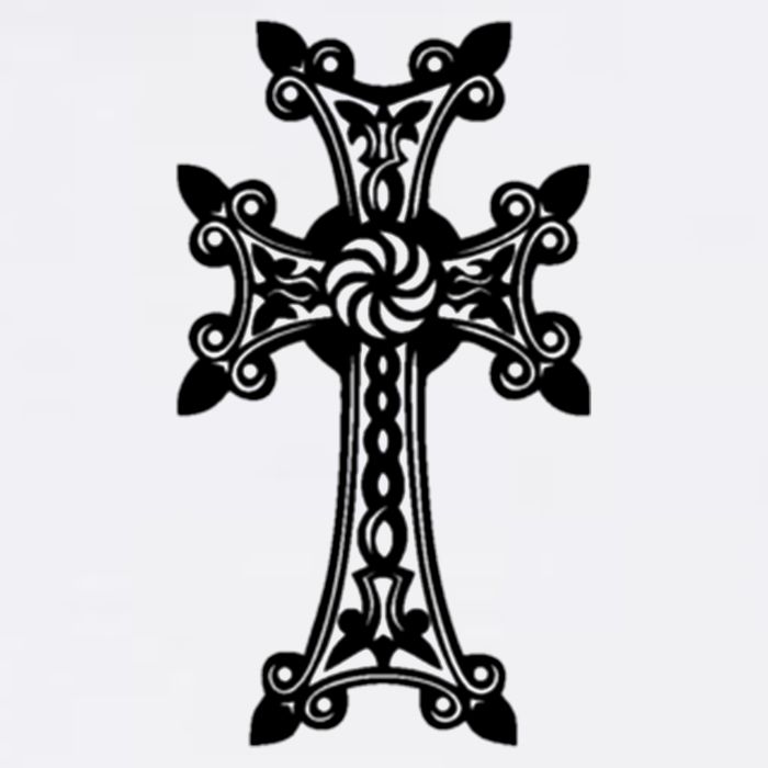 Arian Cross Meaningful Gift Aria Khachkar Meaningful Gift Cross Stone Symbol Mea Garment-Dyed Sweatshirt
