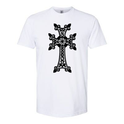 Arian Cross Meaningful Gift Aria Khachkar Meaningful Gift Cross Stone Symbol Mea Softstyle CVC T-Shirt