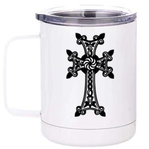 Arian Cross Meaningful Gift Aria Khachkar Meaningful Gift Cross Stone Symbol Mea 12 oz Stainless Steel Tumbler Cup