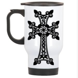 Arian Cross Meaningful Gift Aria Khachkar Meaningful Gift Cross Stone Symbol Mea Stainless Steel Travel Mug