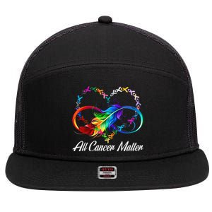 All Cancer Matters Awareness Day Heartbeat 7 Panel Mesh Trucker Snapback Hat