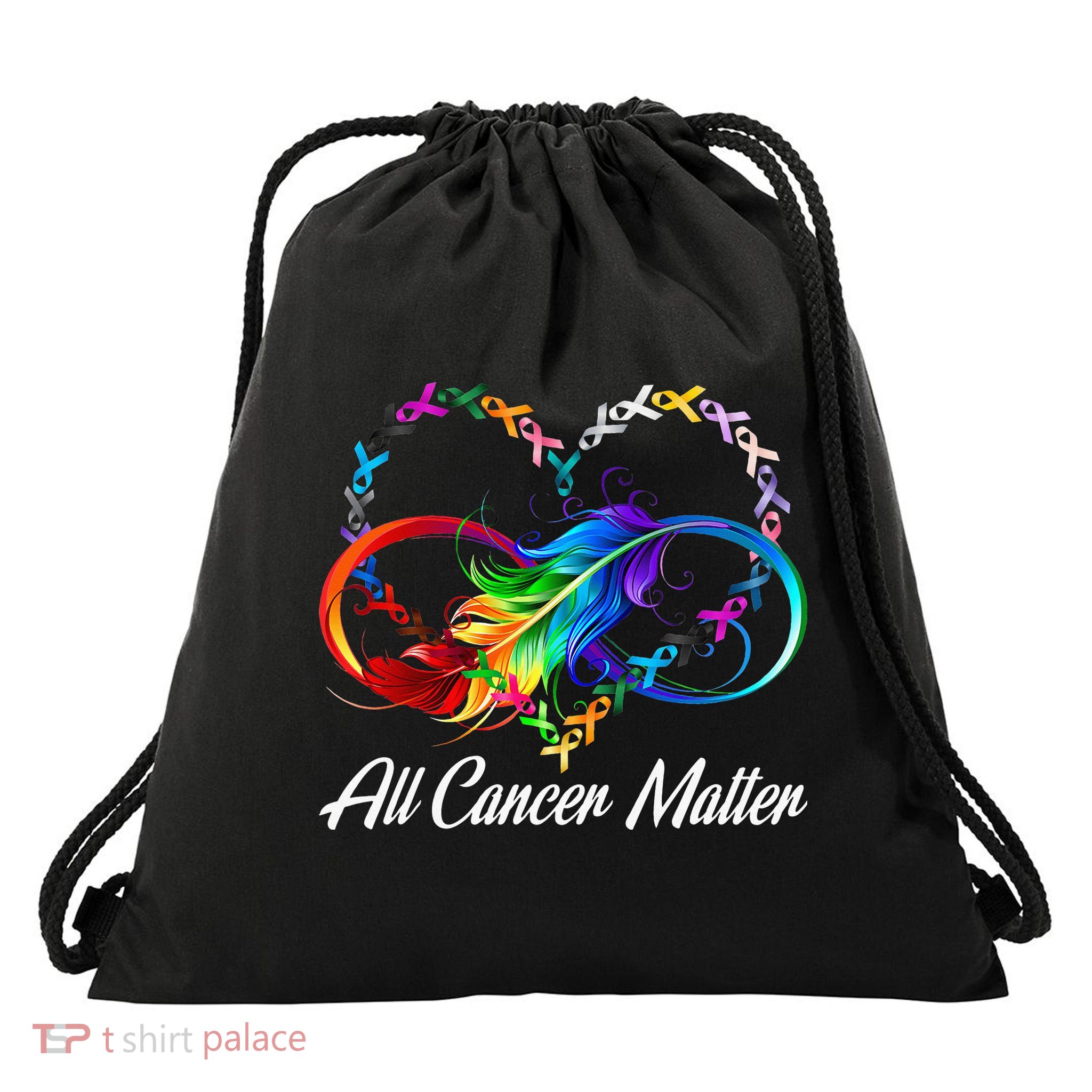 All Cancer Matters Awareness Day Heartbeat Drawstring Bag