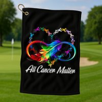 All Cancer Matters Awareness Day Heartbeat Golf Towel