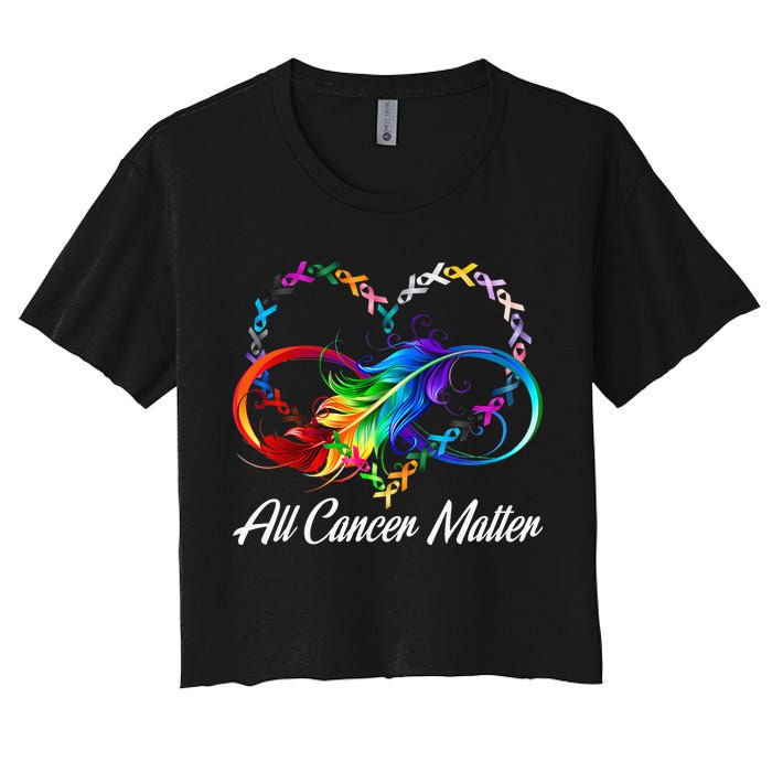 All Cancer Matters Awareness Day Heartbeat Women's Crop Top Tee
