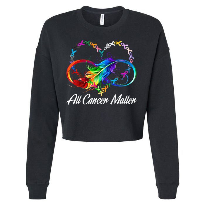 All Cancer Matters Awareness Day Heartbeat Cropped Pullover Crew