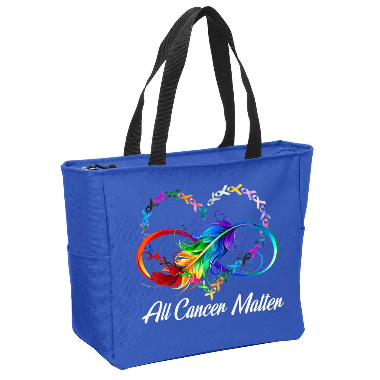 All Cancer Matters Awareness Day Heartbeat Zip Tote Bag