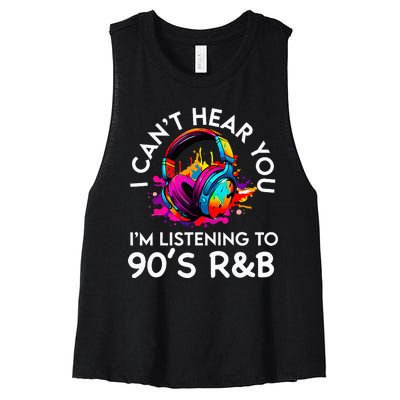 90s R&B Music For Women Girl Rnb Lover Rhythm And Blues Women's Racerback Cropped Tank