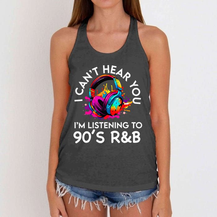 90s R&B Music For Women Girl Rnb Lover Rhythm And Blues Women's Knotted Racerback Tank