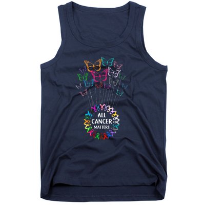 All Cancer Matters Awareness Butterfly All Ribbons Tank Top