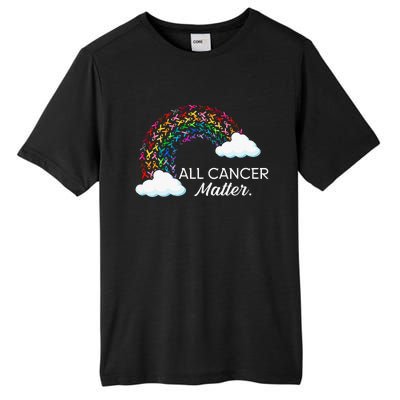 All Cancer Matter Sunflower Rainbow Ribbon Cancer Tall Fusion ChromaSoft Performance T-Shirt