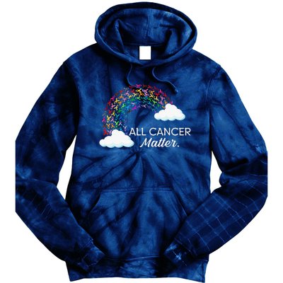 All Cancer Matter Sunflower Rainbow Ribbon Cancer Tie Dye Hoodie