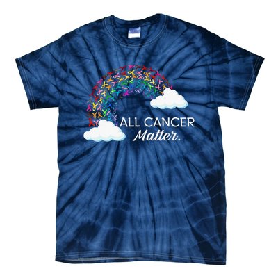 All Cancer Matter Sunflower Rainbow Ribbon Cancer Tie-Dye T-Shirt